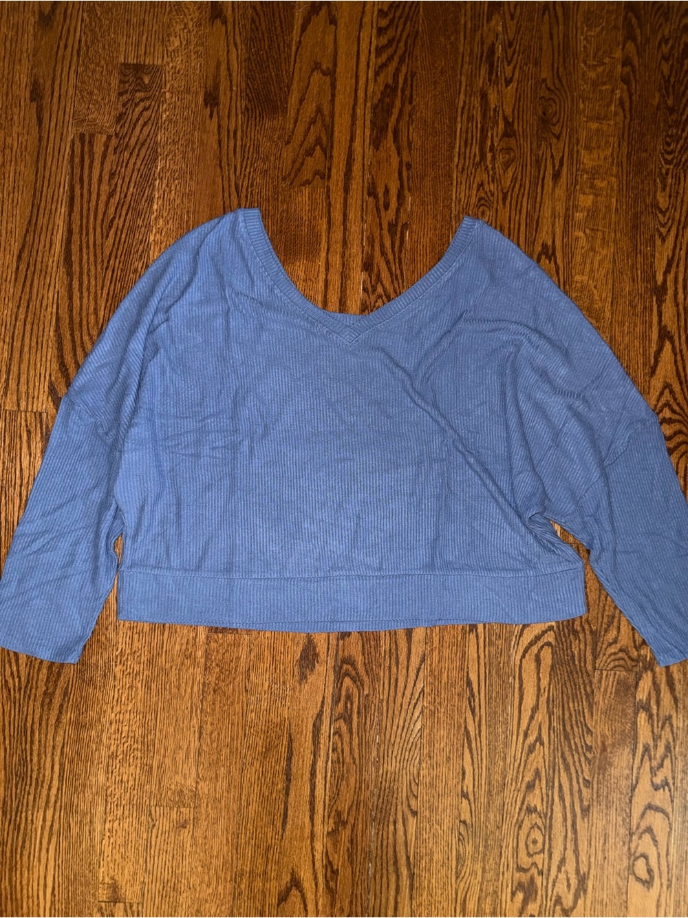 Auden Light Blue V-Neck Ribbed Pullover